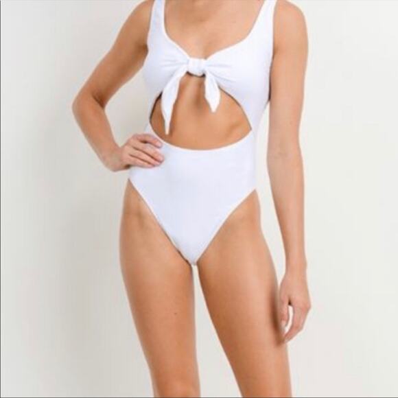 Sexy White Cutout Swimsuit Size Medium - Picture 2 of 7